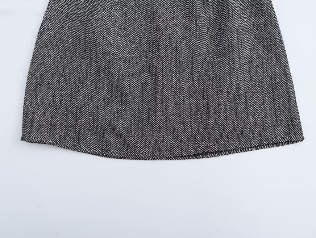 2024 Fall Women's European & American Fashion: Simple Short Jacket & Midi Skirt Set