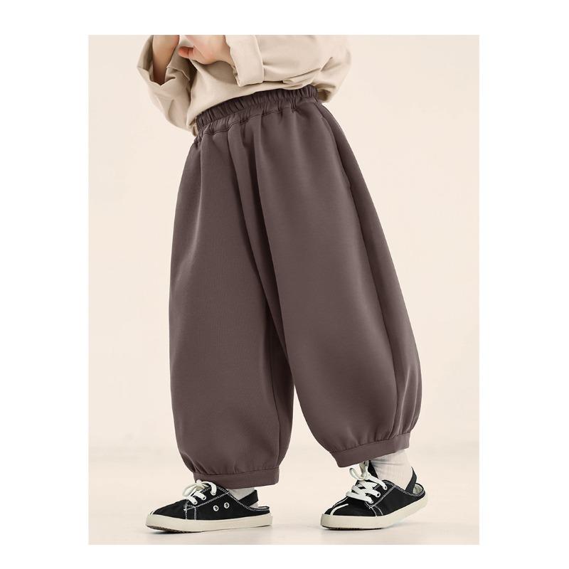 Pantalones Largos Lisos Holgados Estilo Coreano para Niños, Pantalones Casuales