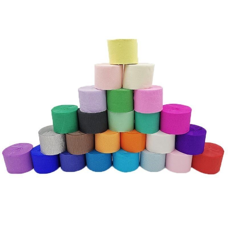 4.5cmX25m Wrinkled Colour Paper for Wedding Birthday Party Holiday Shower Decoration DIY Flower Materials.