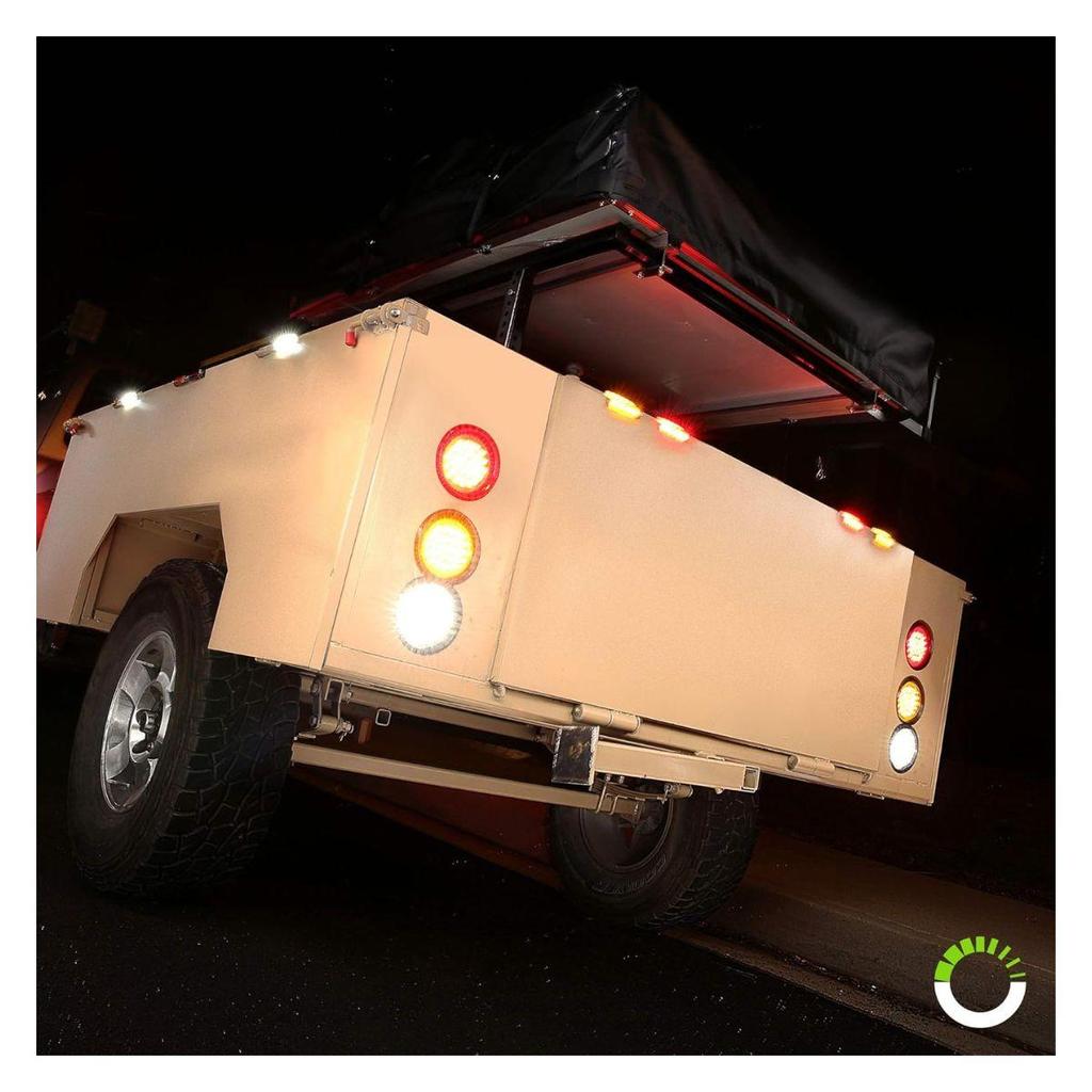 APSMOTIV 12V Red/White/Amber 4" Round LED Trailer Tail Light Stop Turn Tail Brake Signal/Reverse Backup/Marker Lights Trucks Trailer RV Camper