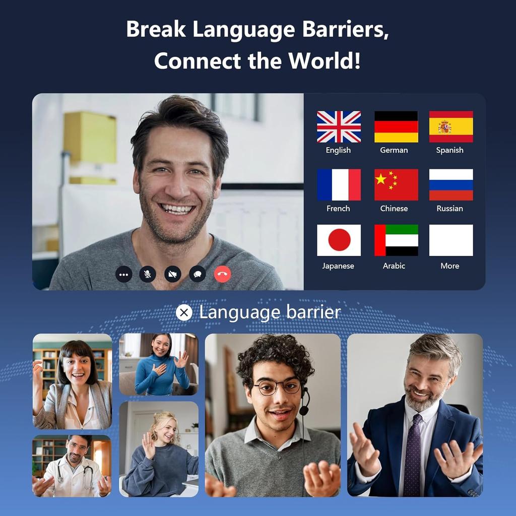 AI Translation Earbuds Real Time Translator Earphones 144 Languages Accents Audifonos Traductores Open Ear Clip Wireless Headphones Fit iOS Android