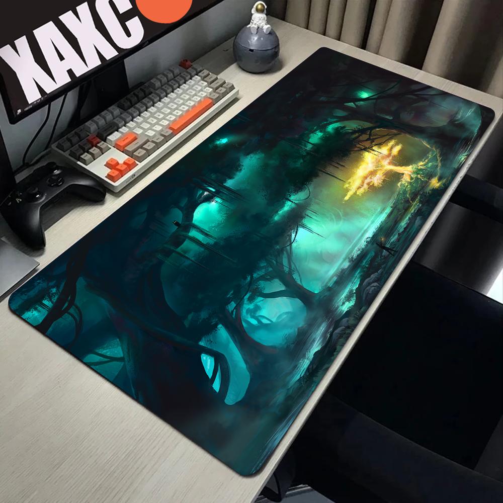 Magic Forest Tree Mouse Pad Large Computer Keyboard Animation Game Mousepad Chess and Card TCG Desk Mat Compatible MTG RPG CCG
