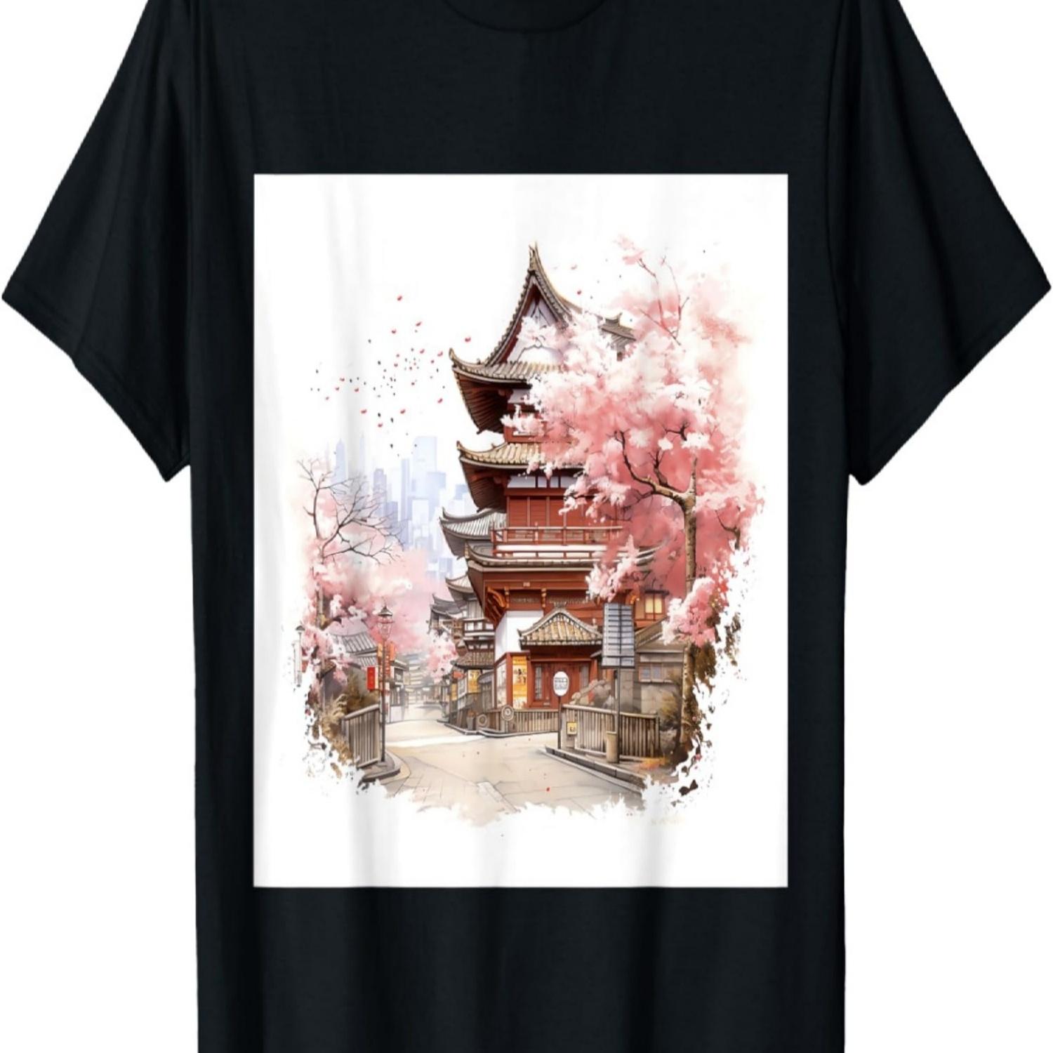 

Journey Through Streets Adorned with Cherry Blossoms T-Shirt S чёрный