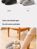 Duchen Thick-Soled Winter Cartoon Plush Slippers - Comfortable, Warm Heel-Covering Cotton Shoes for Men and Women
