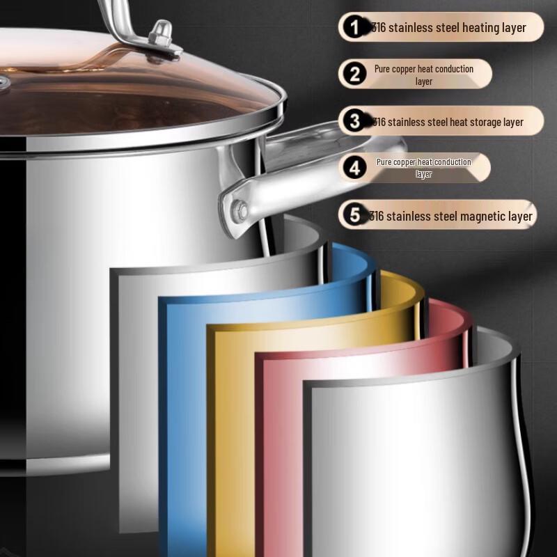 Sule Thickened 316 Stainless Steel Multi-Function Pot