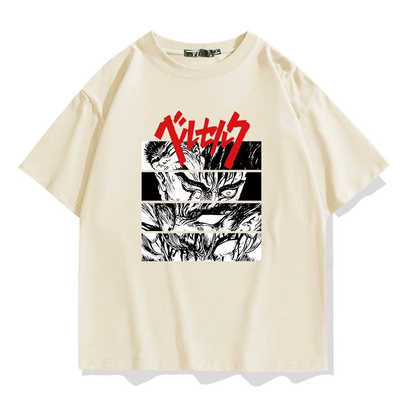 Summer new sword style legend printed men's T-shirt Short sleeve T-shirt 100% cotton loose trend top pattern T-shirt
