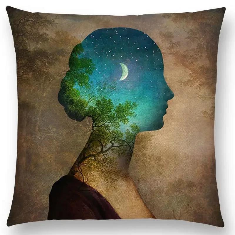 New Elegant Lady Cute Girl Shakespeare Imagine Fantasy Oil Painting Dreamy Feeling Fable Fate Thorw Pillow Case Cushion Cover