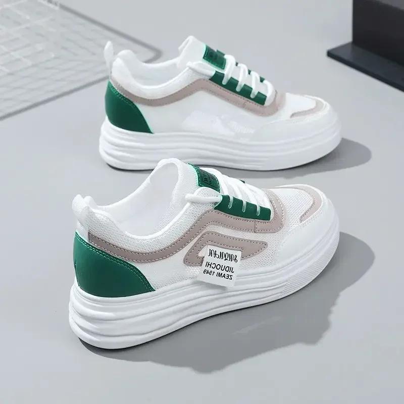 Fashion Sports Sneakers Round Toe Whit Ladies Footwear Lace Up Women's Athletic Shoes H Designer Luxury Fashion 2024 Deals Cheap Trends