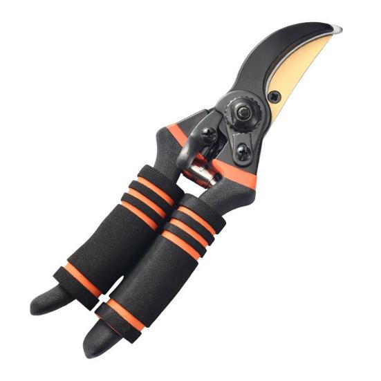 

Міцний секатор для обрізки з обвідним лезом, секатор для обрізки з марганцевої сталі, професійний садовий секатор з ергономічною ручкою для обрізки товстих гілок помаранчевий/чорний