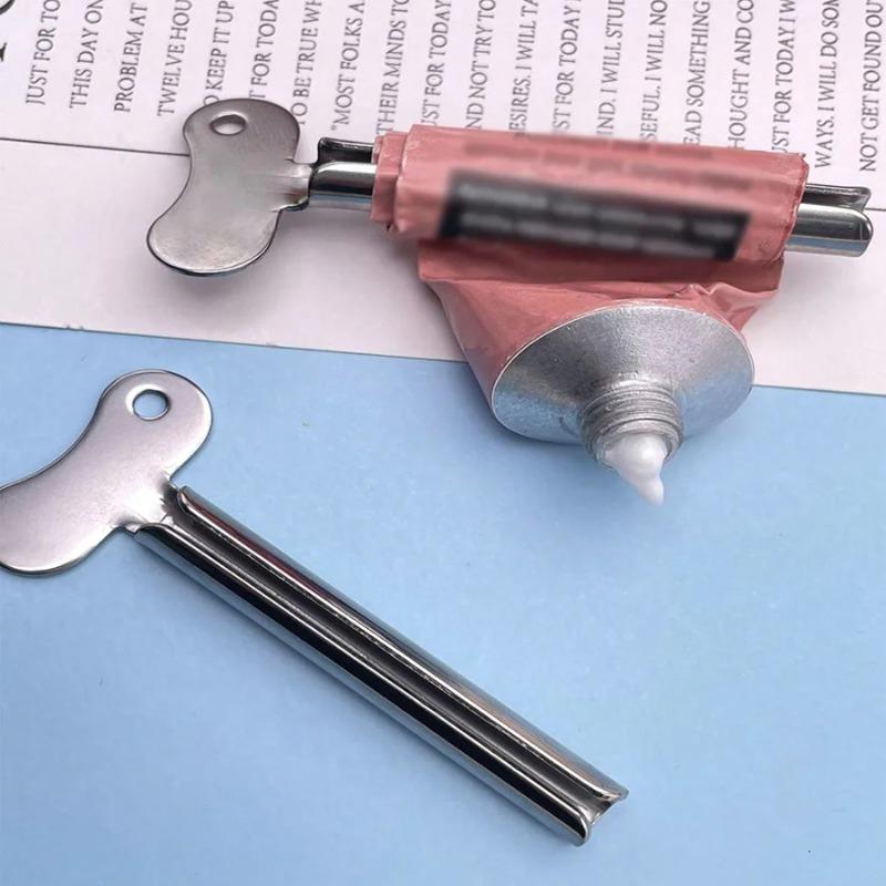Portable Stainless Steel Toothpaste Squeezer & Hair Dye Dispenser Cleanser Squeezer, Bathroom Accessories, Half-Circle  Wringer