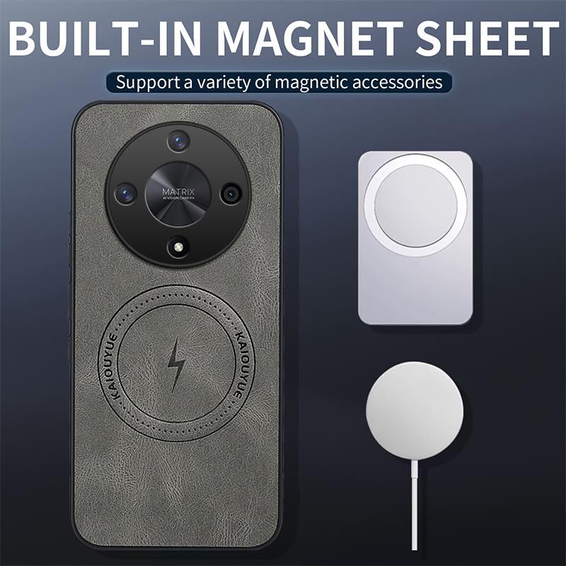 EUCAGR For Honor X9b/Honor X9b Case Simple Stylish Magnetic Suction Luxury PU Leather Skin-friendly Anti-drop Back Cover
