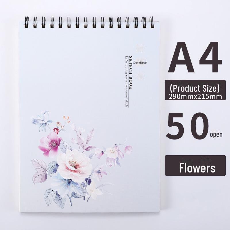 Thickened A4 Coil Sketchbook: Blank, Simple, Colorful Art Journal for Students and Kindergarten.