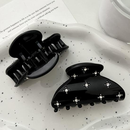 Women Hair Clip with Star-Studded Diamond Design Thick Acrylic Stable Grip Hair Accessory for Commuting Dating