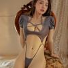 Fun sexy women's lingerie seduction hollow lace-up flirting bed passion backless perspective onesie
