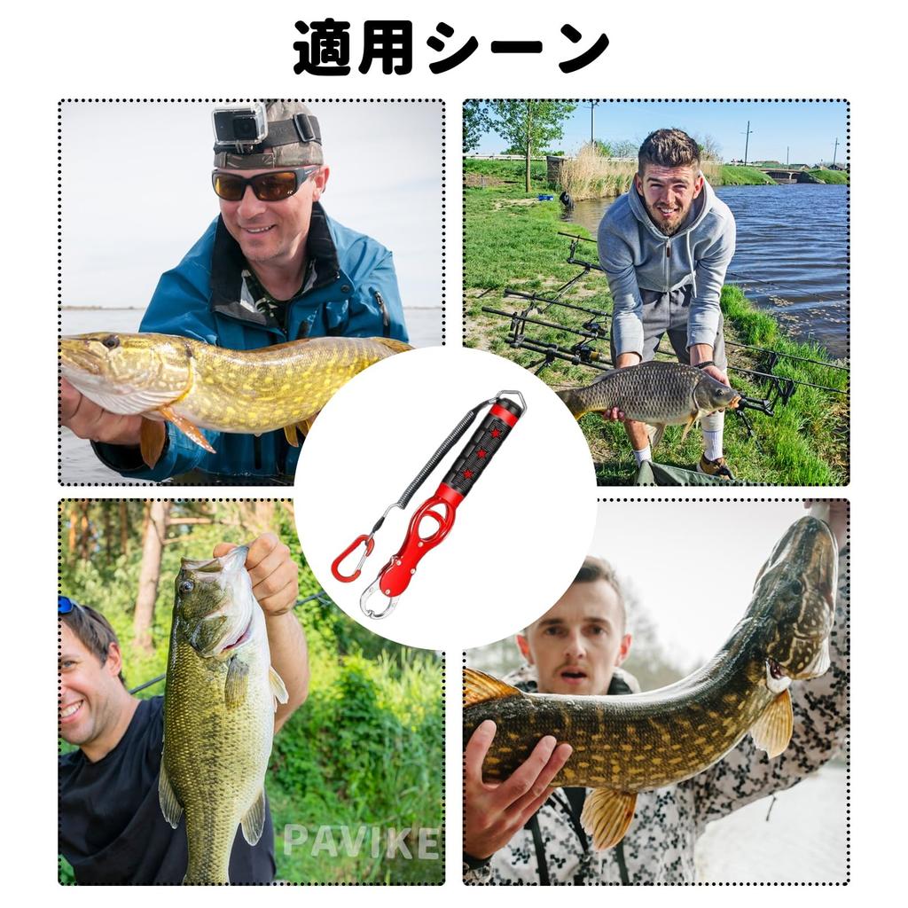 PAVIKE Fish Fishing Fish Grabber with Weighing Rotating Easy to Fishing Gear Gripper, Grip, Built-in Function, 360° Handle, Grip, Portable, One-Handed