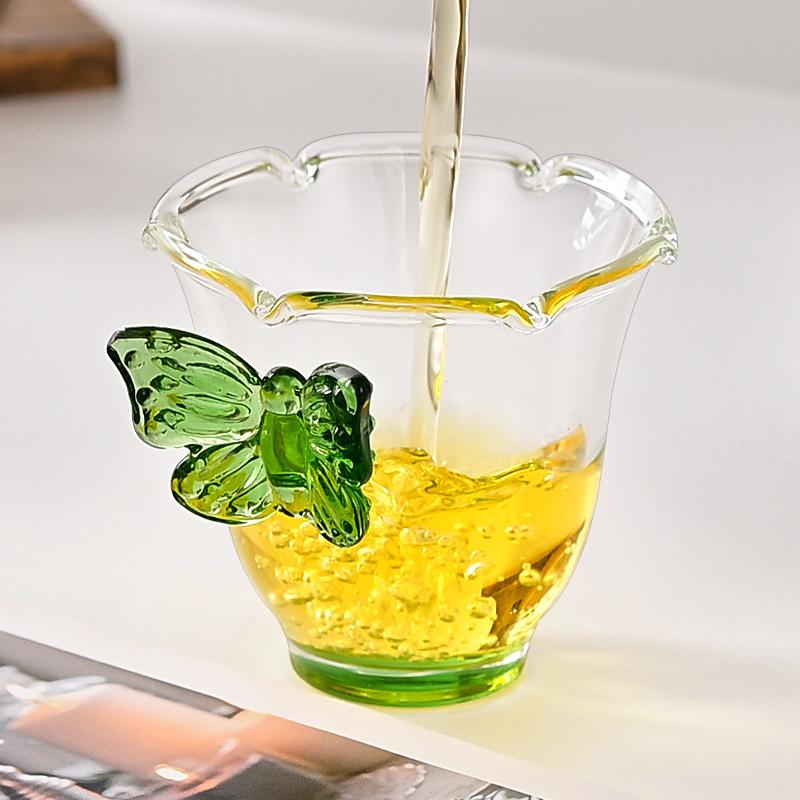 1 Piece 80ml Creative Espresso Glass High Borosilicate Heat-Resistant Butterfly Simple Tea Cup Creative Coffee Tea Cup
