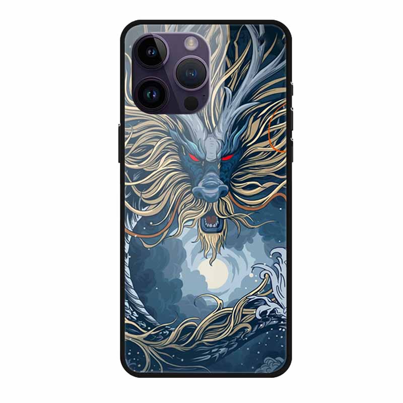 Phone Case for Apple Iphone 15 Pro 15 Plus Tempered Glass Hard Back Cover for Iphone 15 Pro Max Iphone15 Wolf Lion Funda Capa