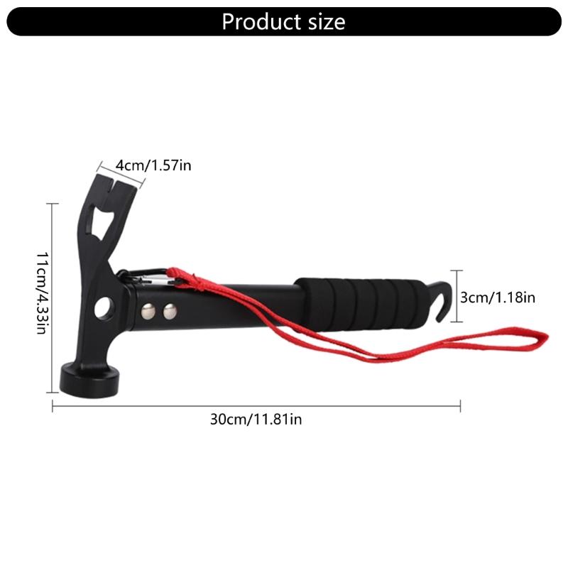 Multifunctional Tent Stake Ergonomic Aluminum Hammer with Sponge Grip For Camping Hiking Outdoor Accessories