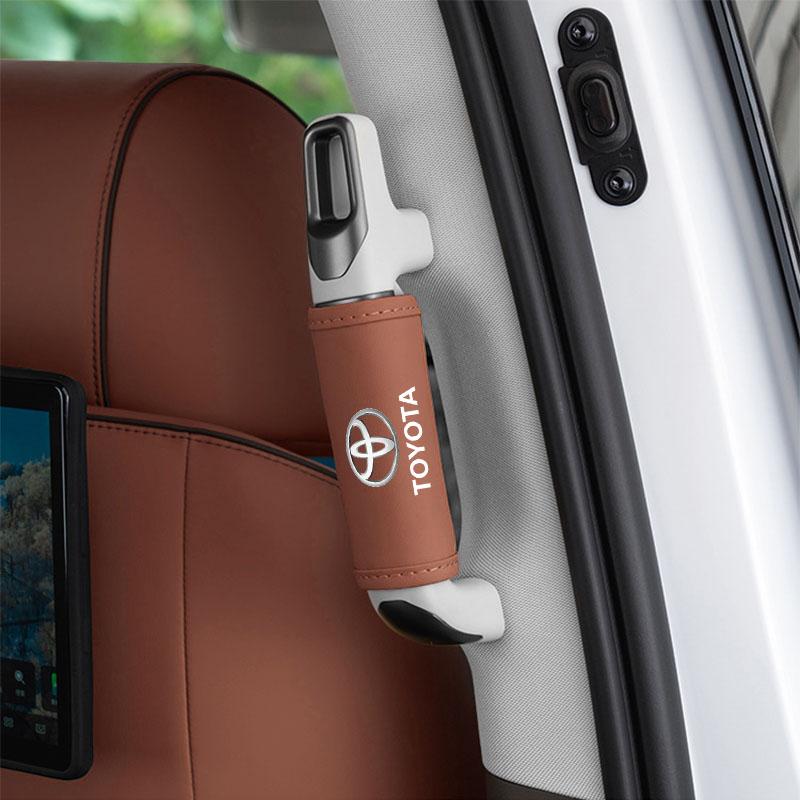1/2Pcs Car Roof Handle Cover Door Armrest Leather Covering for Toyota Gazoo Racing Corolla TRD Yaris Chr Auris Rav4 Camry Prius Prado Avensis