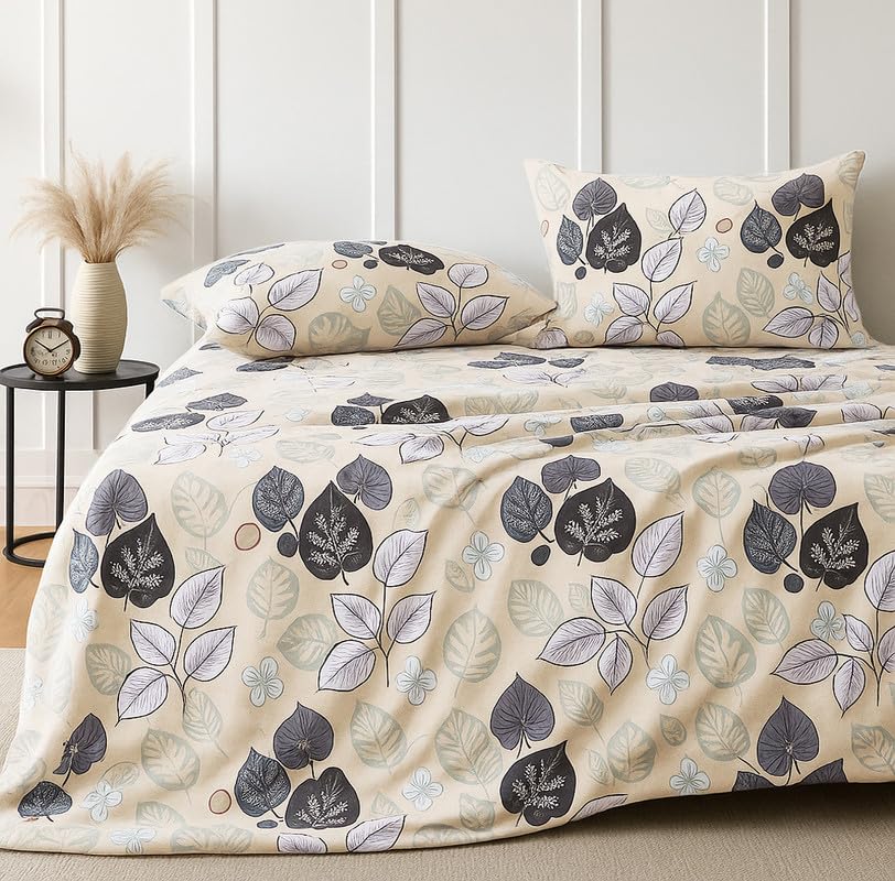 300 TC Cotton Microfiber XXL Super King Size Bedsheet | 9 Feet, 275 X 275 cm with 2 Large Size Pillow Covers - Olive Green