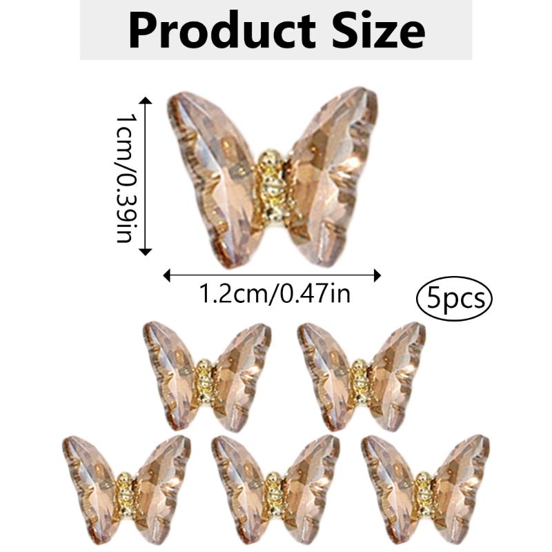 1Bag Butterfly Nail Charms Eye Catching Decorations with Rhinestones DIY Project Clothing Embellishment