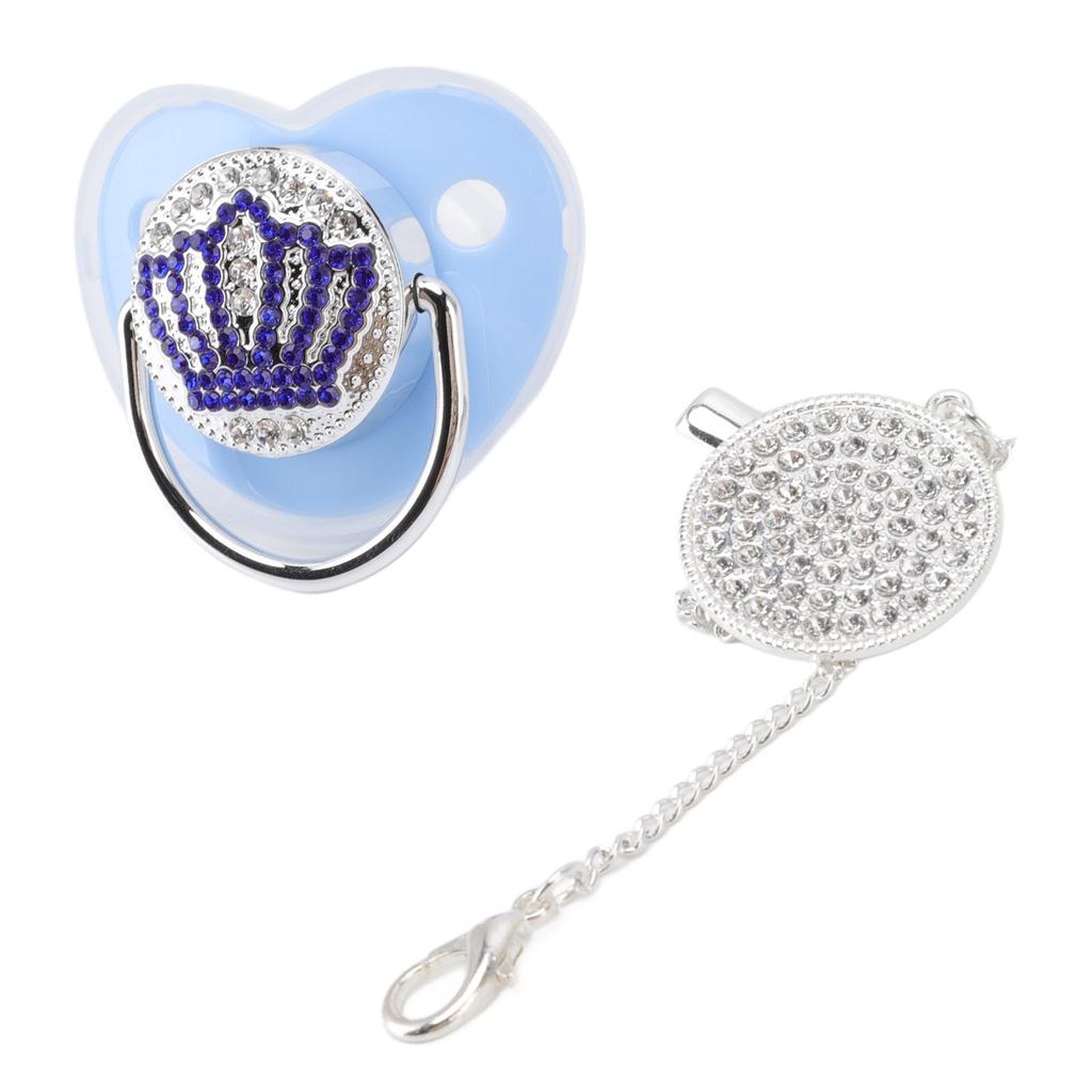 Sucette pour bébé Couronne Strass Silicone Souple Sans BPA Sucette Bébé Sûre Taille M