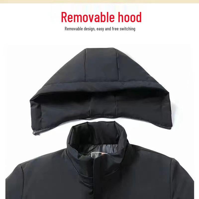 Men's Mink Velvet Parka: Winter Hooded Jacket for Middle-Aged & Elderly, Warm & Thickened with Plus Velvet