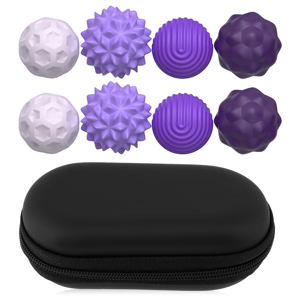 8pcs Silicone Magnetic Attraction Ball Sets Decompression Elastic Magnetic Balls 4 Different Patterns Fun Leisure Silicone Balls