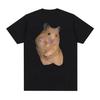 Cute Peace Hamster Funny Meme T Shirt Women Retro Fashion Short Sleeve T-shirts Tops Casual T-shirt Aesthetic Clothes Harajuku