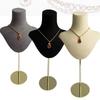 Mannequin Shaped Necklace Showcase Stand Stylish Portrait Model Jewelry Holder Tabletop Neckchain Pendant Display Rack