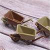 6 Pieces Miniature Wheelbarrow Garden Cart Dollhouse Trolley Barrow Accessories Mini Sand Trolley Model Making Micro Landscape Decoration Garden
