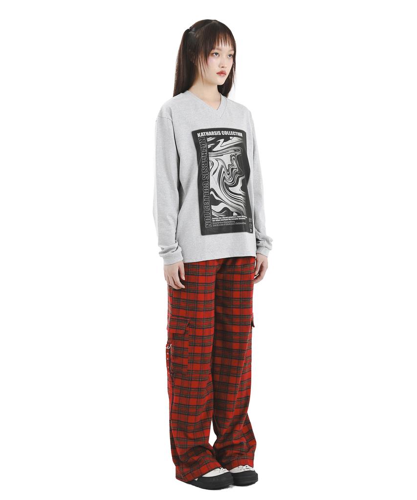 KATHARSIS Check Belt Pants Red One Size