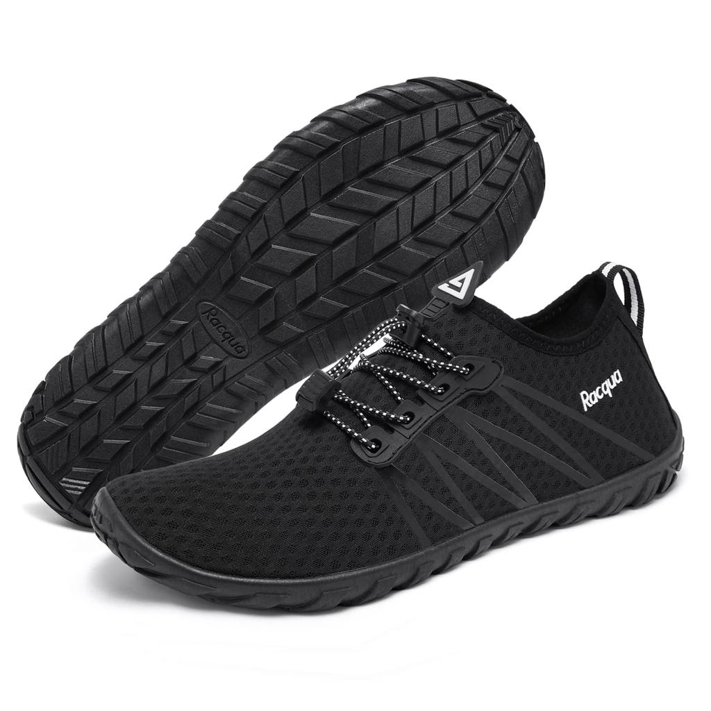 Racqua Marine Shoes, Men's and Women's, Aqua Shoes, Fitness Shoes, Water Shoes, Marine Shoes, Amphibious Shoes, Black, Size 27cm