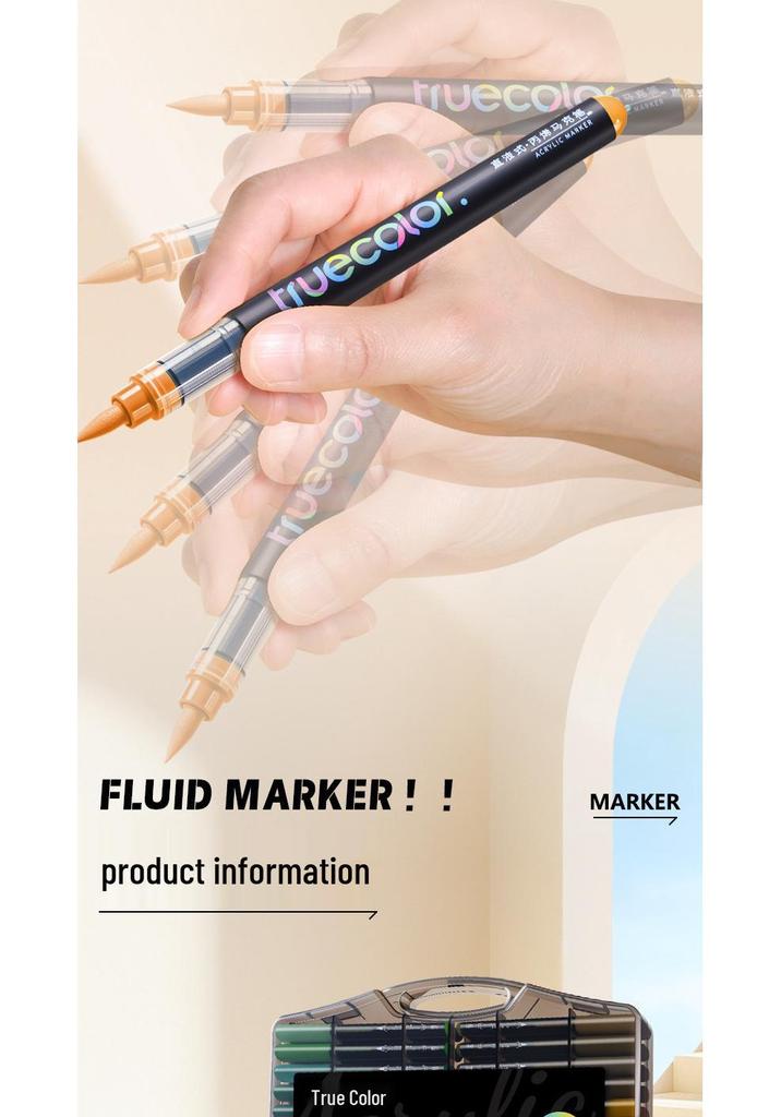 True Color Soft Tip Liquid Acrylic Marker for Students & Professionals