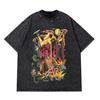Vintage Washed Tshirts Anime T Shirt Harajuku Tee Cotton Fashion Streetwear Unisex Top