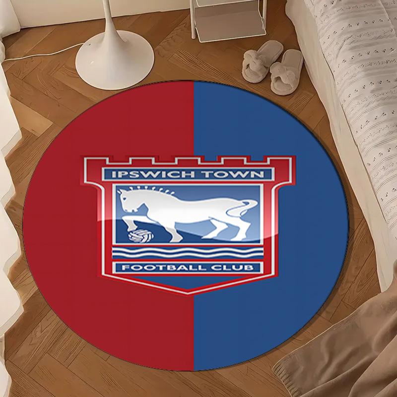 FC Ipswich Crest Round mat Home Decor, Chair rug For livingroom,Bedroom, doormat home decor Birthday Gift Christmas Gifts