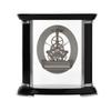 Wm.Widdop Piano Wood Skeleton Movement Mantel Clock 19.5cm
