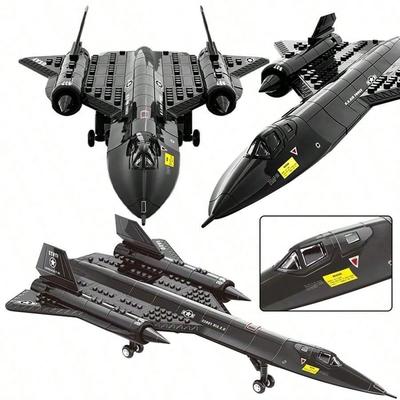 Stadtpolizei SWAT SR-71 Blackbird Modell Aufklärungsflugzeug Bausteine Militärsteine Kinderspielzeug für 6+