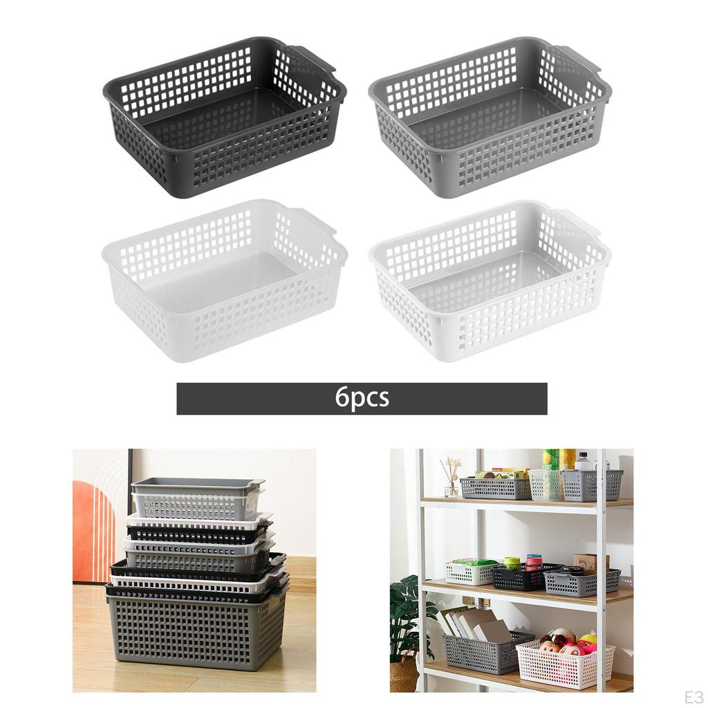 6 Pieces Desktop Storage Basket Bins Vanity Trays Paper Baskets Decor Organizer