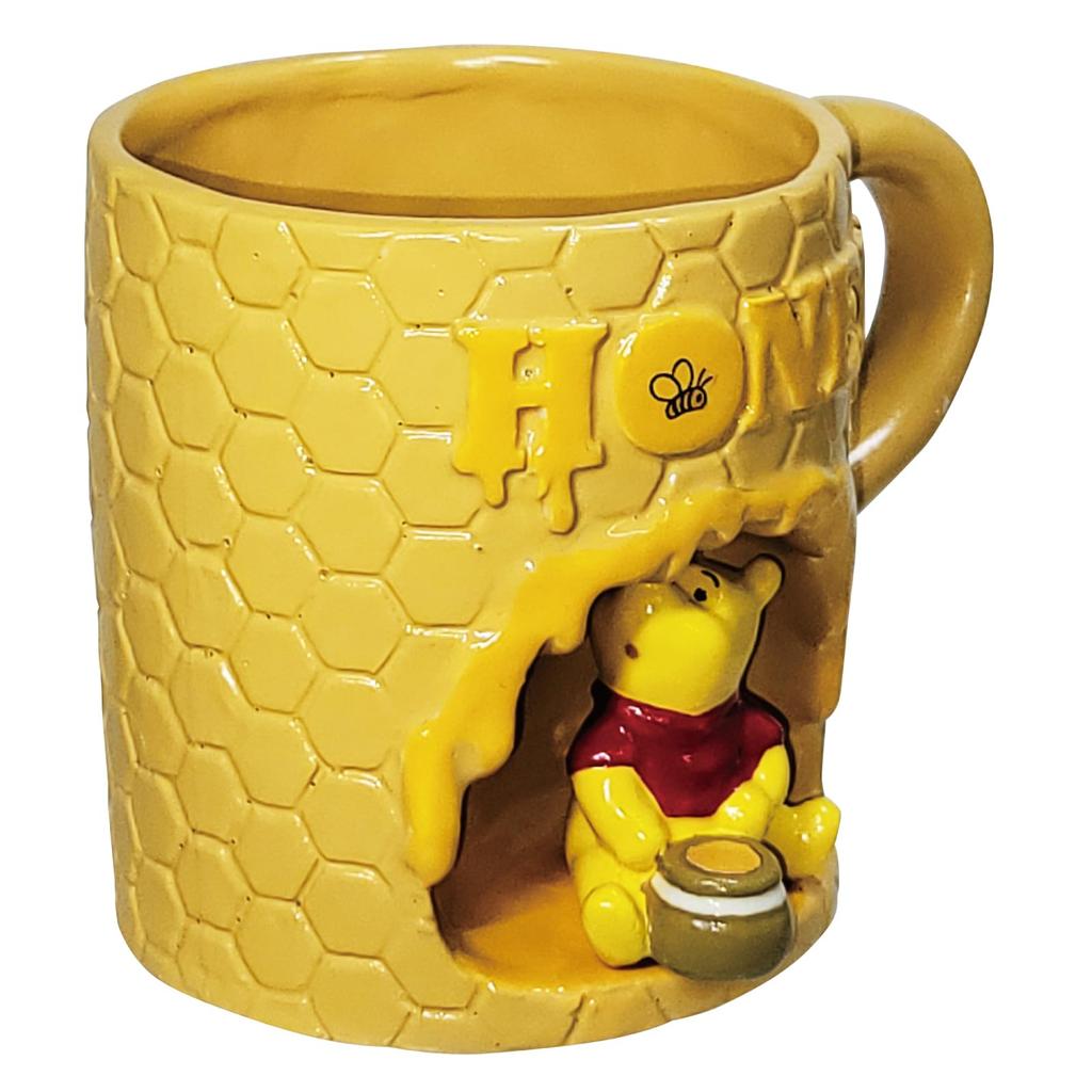 Disney the Beehive Diameter 11 X Winnie the Pooh Birthday San4529 "Winnie Pooh" Mug, Approx. 260ml, 9cm, Brown, Tableware, Merchandise, Gift,