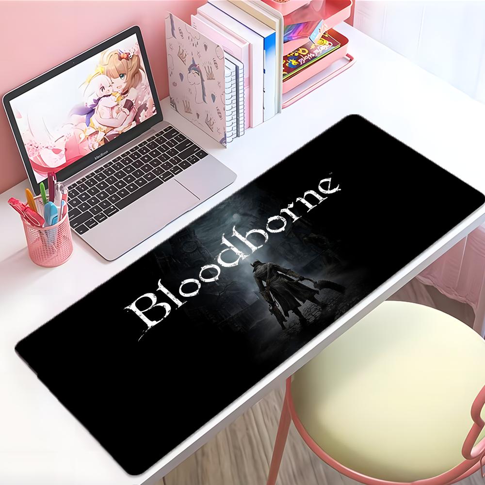 Dark Gothic Game Bbloodborne Mouse Pad Large Thick Desk Pad Stitched Edges Gaming Mouse Mat For Pc