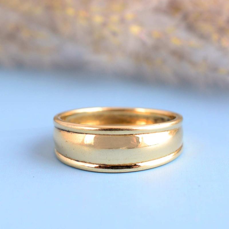 

Dome Brass Ring Gold Ring handmae ring Plain Simple Brass ring Gift for her 7 золотий