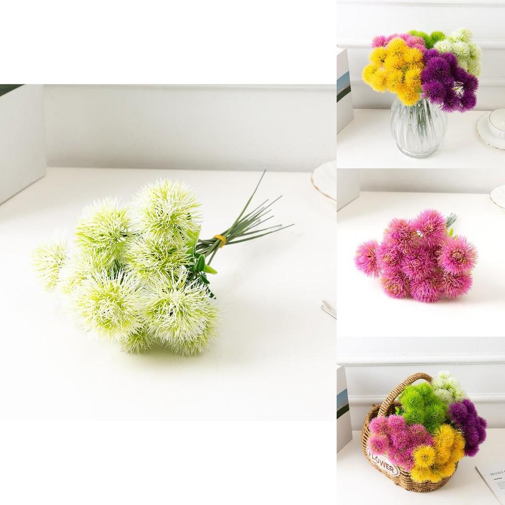 Artificial Dandelion Stem With Plastic Pot For Home Decor And Photography Props