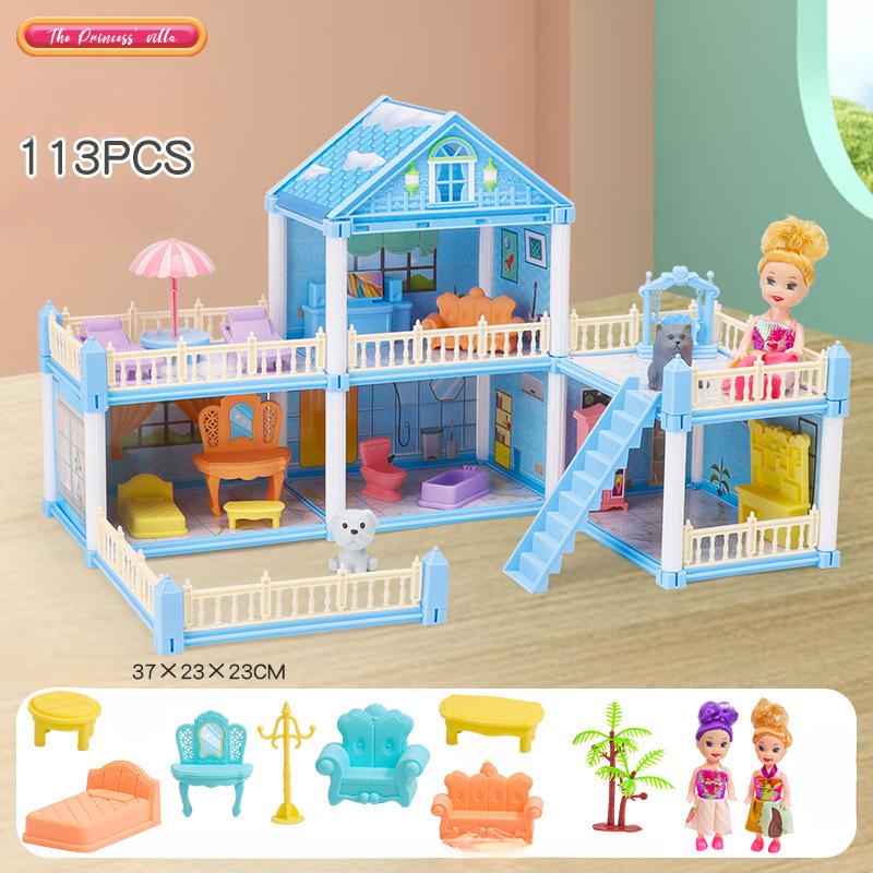 Diy Doll House Children Dream Princess Big Castle Villa Birthday Gift Play House Toys