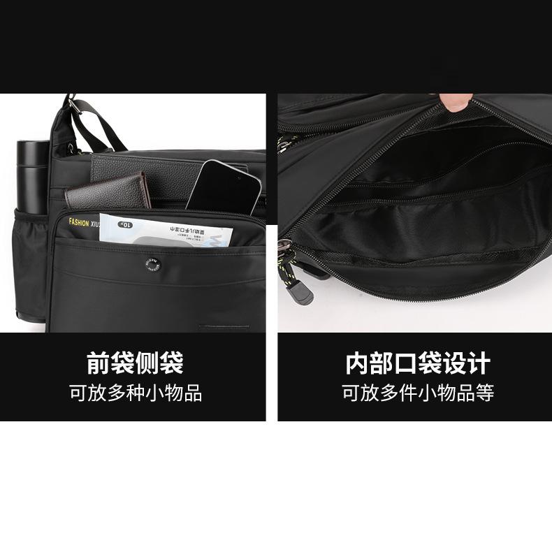 Simple and Large-capacity Messenger Bag, Casual Oxford Cloth Satchel Bag, Multi-layer Cashier Stall Bag, Men's Shoulder Bag.