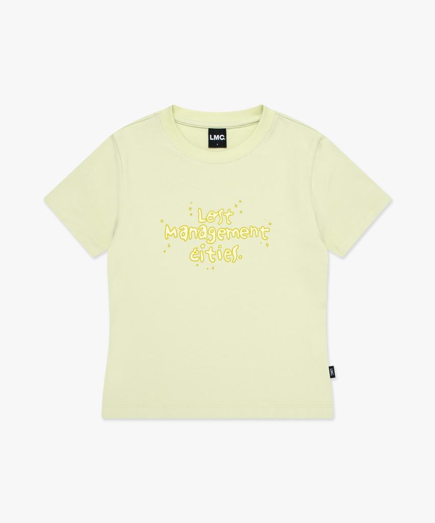 LMC Wm Fn Doodle Cropped Tee Lime