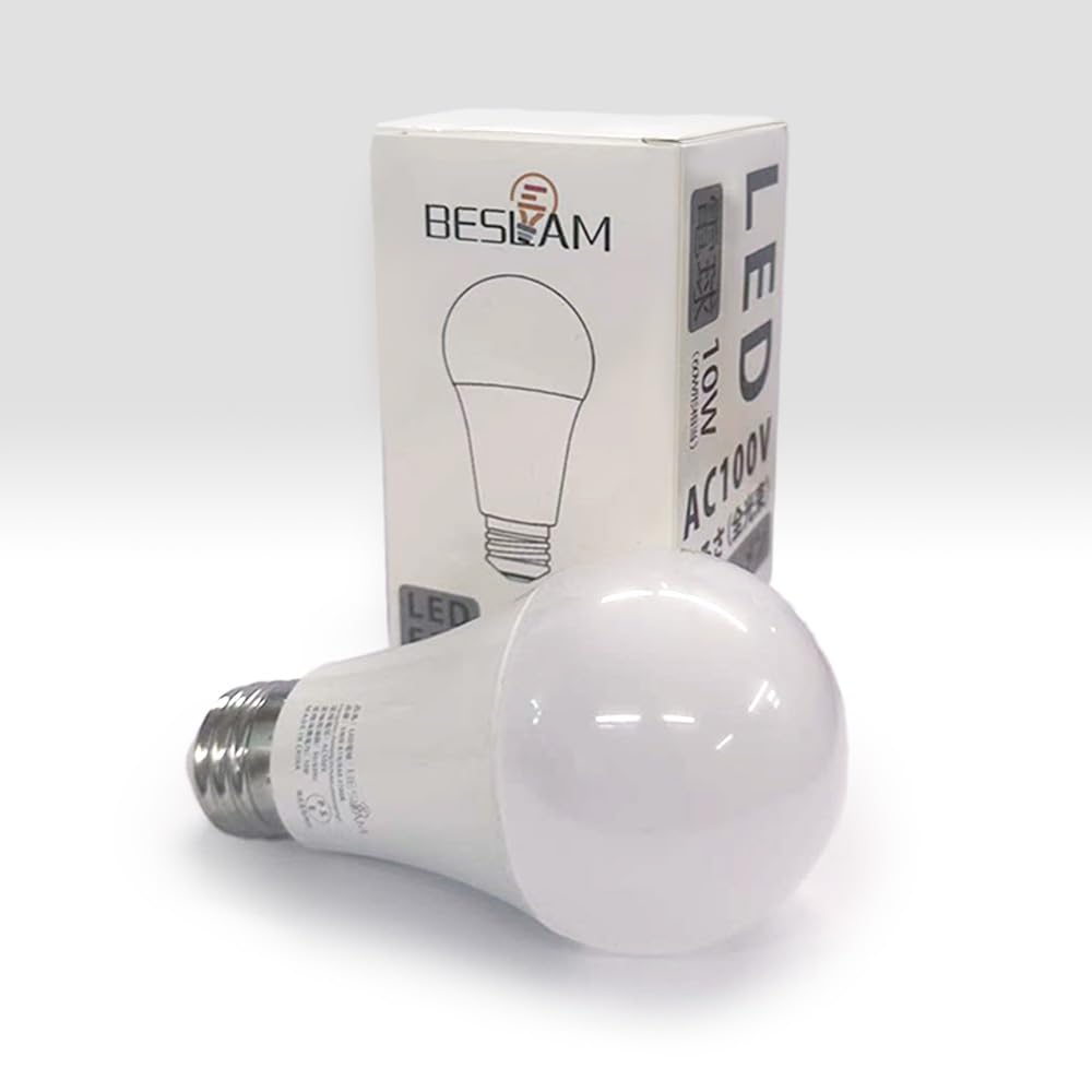 BESLAM LED Light Bulbs, Dimmable, E26, 60W Equivalent, 10W, Warm White, 2700k, High Brightness, 810 Lumens, Wide Beam Spread, Ideal for Hallways,