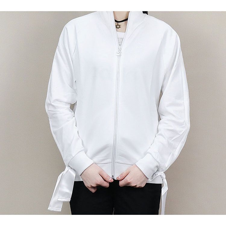 Puma High Collar Casual Jacket With Cuff Ties Women Jacket White 850234-02