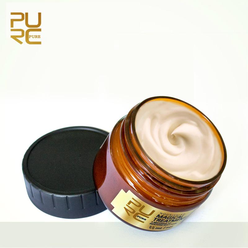 PURC Haarmaske plus ätherisches Öl aus Marokko, Forrest Gump Oil, weiche und glänzende Haarspülung, nährendes und reparierendes, flauschiges Set