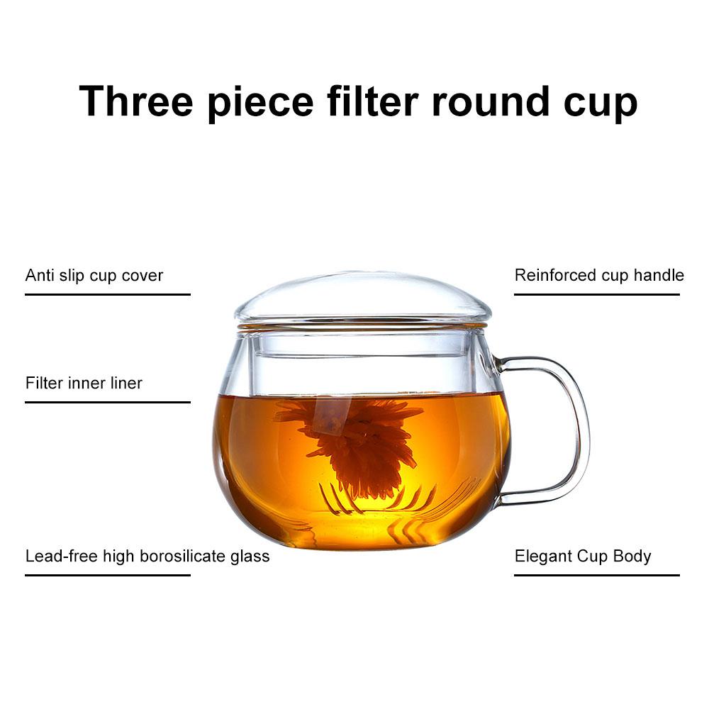 350ML Filterable Glass Teapot Heat Resistant Thickened Glass Teapot High Borosilicate Flower Tea Pot Glass Tea Pot Set Kettle